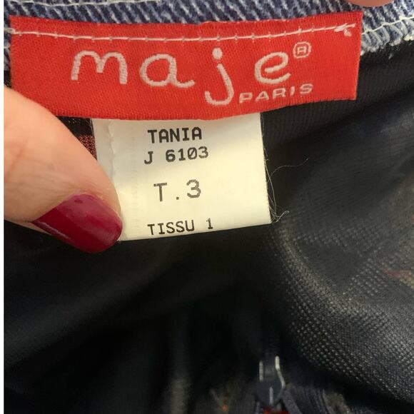 Maje Paris black floral ruffled skirt size 3- Small - Picture 4 of 16